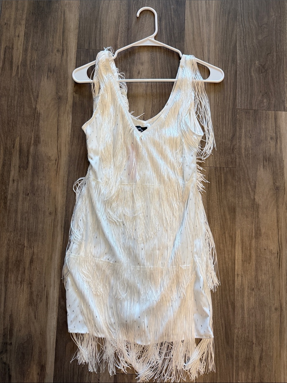 White Fringe Mini Dress - Women's Party Dress